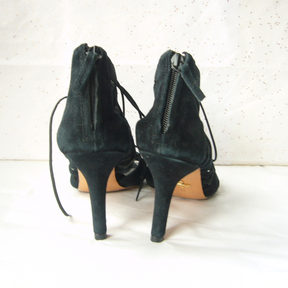 Pour La Victoire Caged Lace Up Sandal - Black 10 - Picture 6 of 8